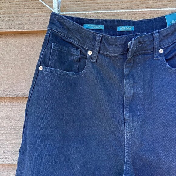 Wild Fable High-Rise Black Baggy Jeans With Distressed Knees Size 8/29 Cotton Bl - Picture 7 of 14